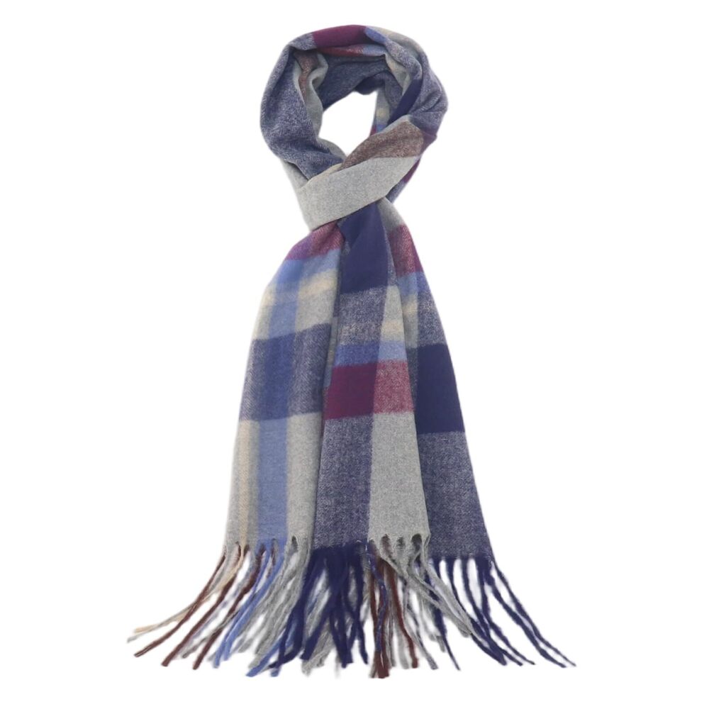 5273 plaid scarf -fall Winter Super Soft Warm blue plaid Tartan Checkered